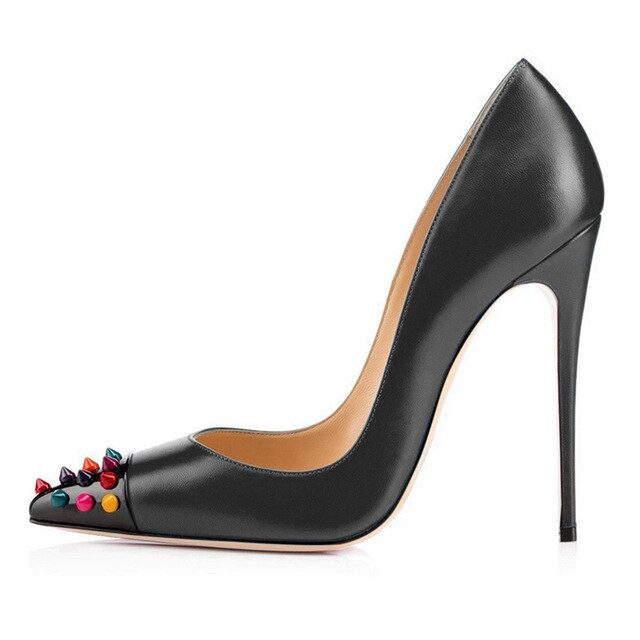 Women solid black stilettos